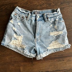 Abercrombie Annie high rise distressed jeans shorts